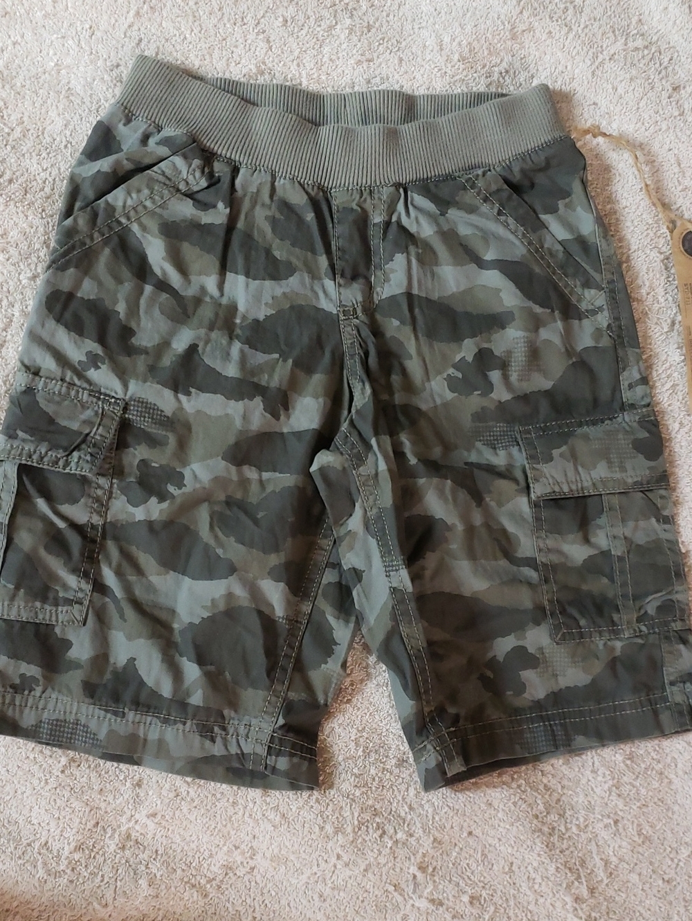 Boys Camouflage Cargo Shorts - Green
